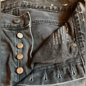 High waisted American Eagle Black Acid Wash Jeans Size 00